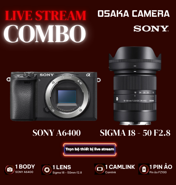 Combo live stream
Sony
Livestream bán hàng
máy ảnh live stream