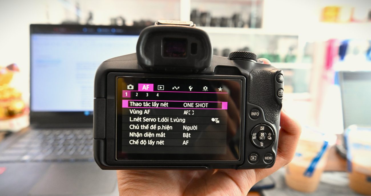 Canon R50 cài đặt lấy nét