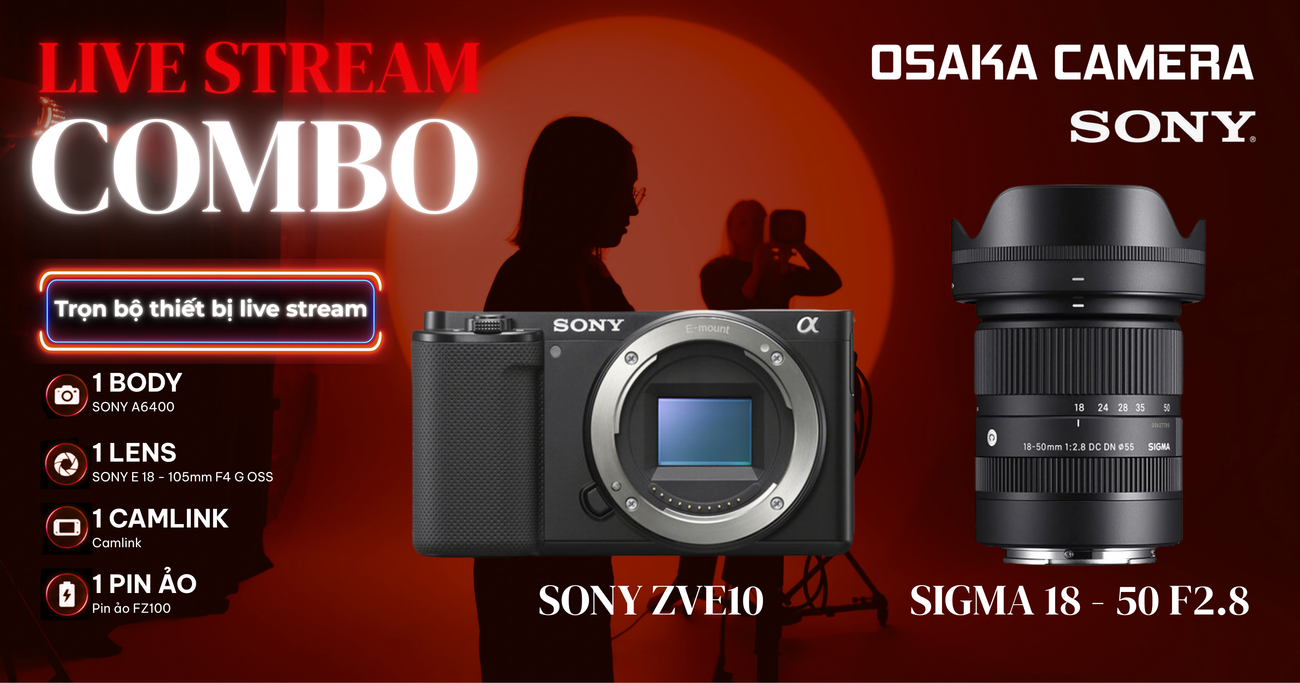 Combo live stream
Sony
Livestream bán hàng
máy ảnh live stream