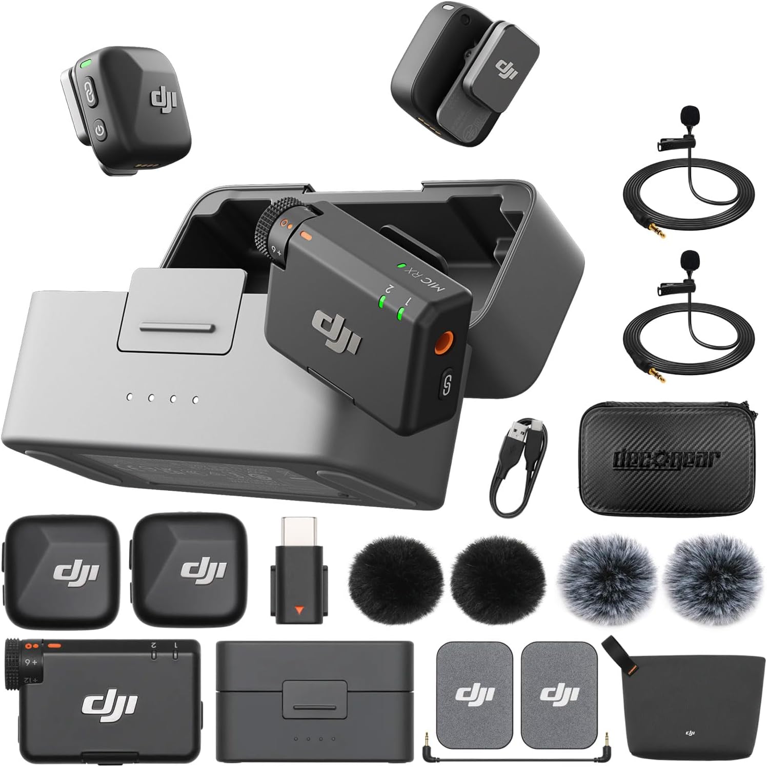 Trọn bộ phụ kiện DJI Mic Mini 2S (1 TX + 1 Mobile RX + Charging Case)