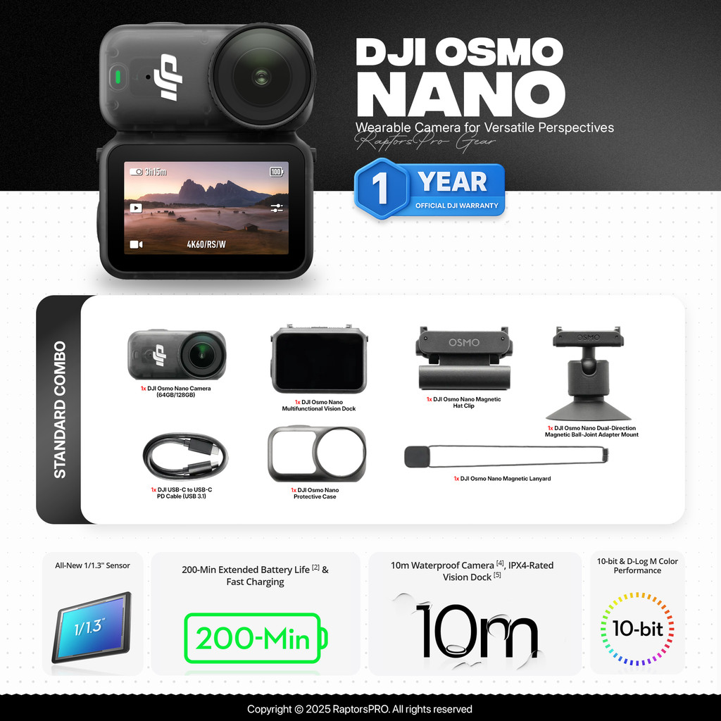 Trọn bộ phụ kiện DJI Osmo Nano (64GB)