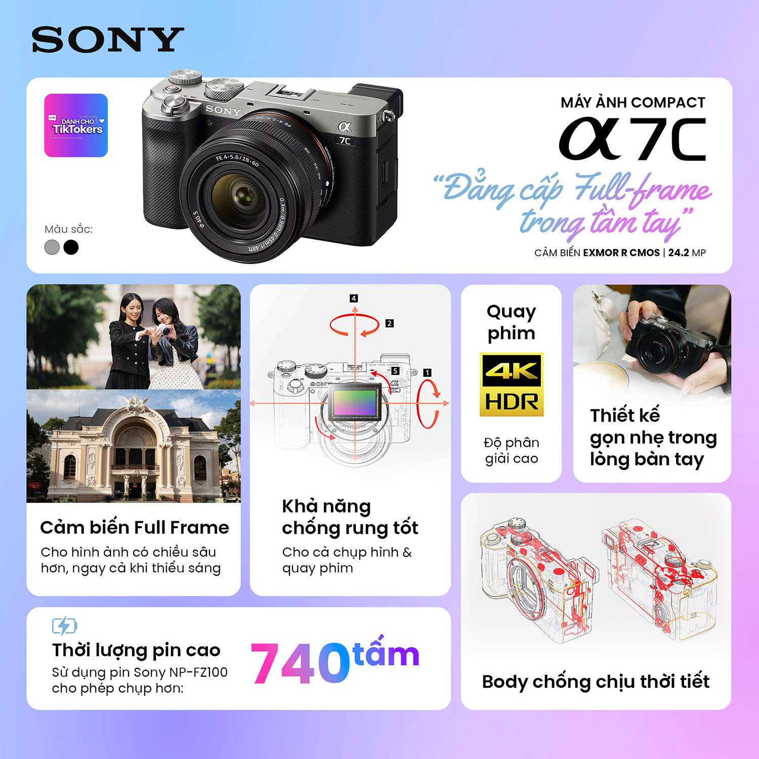 Sony Alpha A7C (Black) - Cảm biến quang học và hệ thống điều khiển